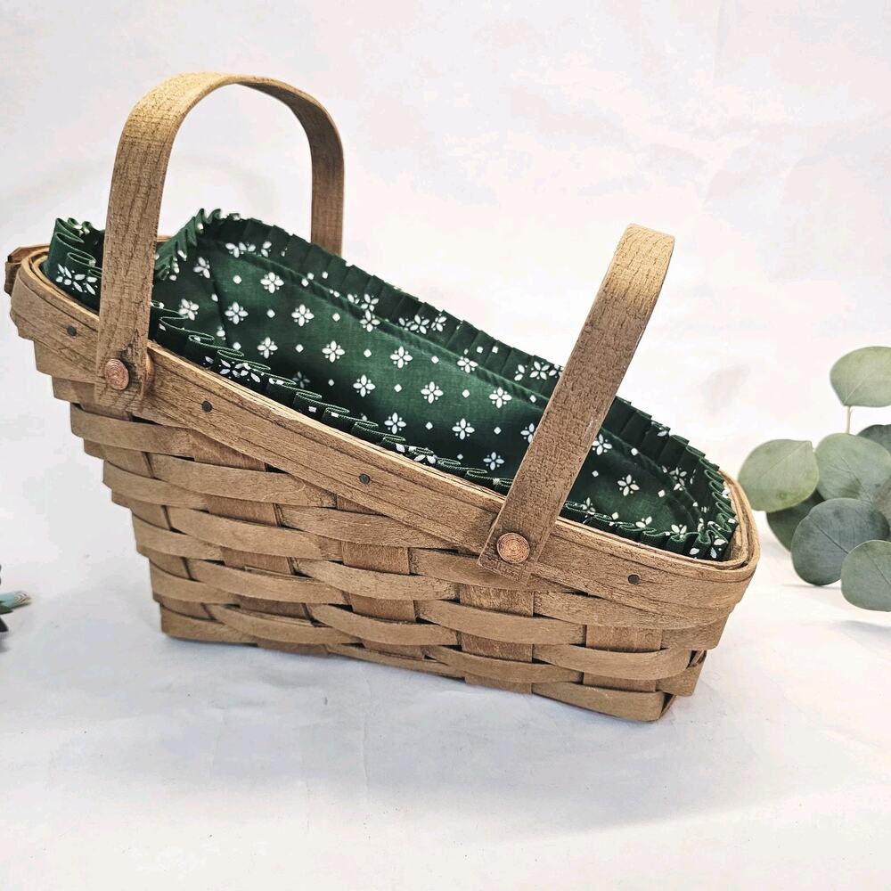 1988 Vintage Wine Bread Double Handle Longaberger Basket JML 88 W/ Liner!